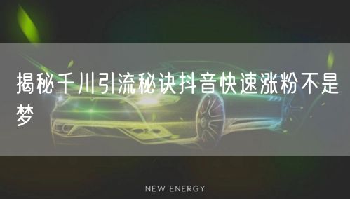 揭秘千川引流秘诀抖音快速涨粉不是梦