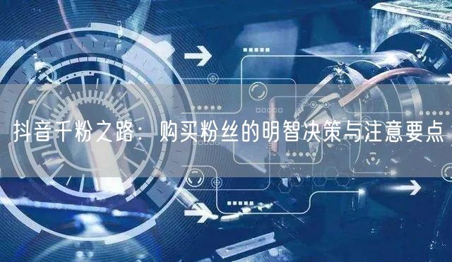 抖音千粉之路：购买粉丝的明智决策与注意要点