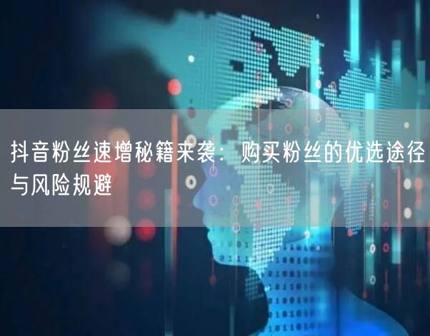抖音粉丝速增秘籍来袭：购买粉丝的优选途径与风险规避