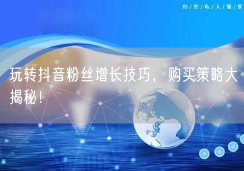 玩转抖音粉丝增长技巧，购买策略大揭秘！