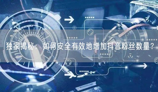 独家揭秘：如何安全有效地增加抖音粉丝数量？